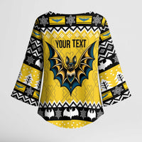 Personalized Brecknockshire Wales Christmas Kimono Sleeve Blouse Welsh Celtic Bat Design - Wonder Print Shop