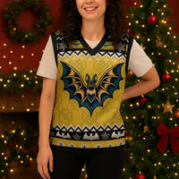 Personalized Brecknockshire Wales Christmas Knitted V-Neck Vest Welsh Celtic Bat Design - Wonder Print Shop