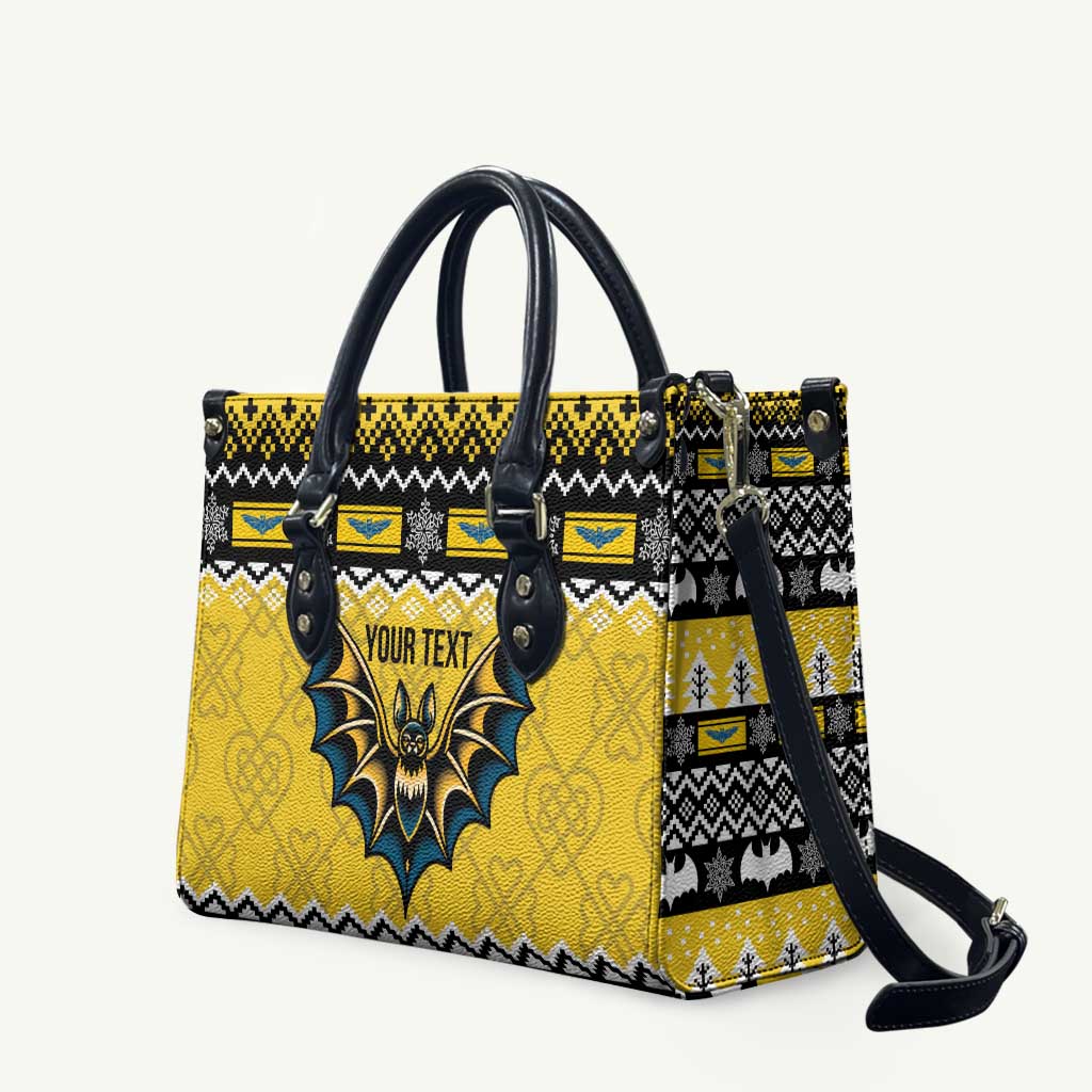Personalized Brecknockshire Wales Christmas Leather Bag Welsh Celtic Bat Design - Wonder Print Shop