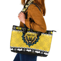 Personalized Brecknockshire Wales Christmas Leather Tote Bag Welsh Celtic Bat Design - Wonder Print Shop