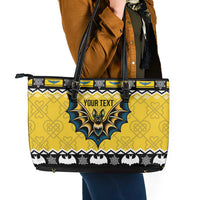 Personalized Brecknockshire Wales Christmas Leather Tote Bag Welsh Celtic Bat Design - Wonder Print Shop