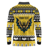 Personalized Brecknockshire Wales Christmas Long Sleeve Polo Shirt Welsh Celtic Bat Design - Wonder Print Shop