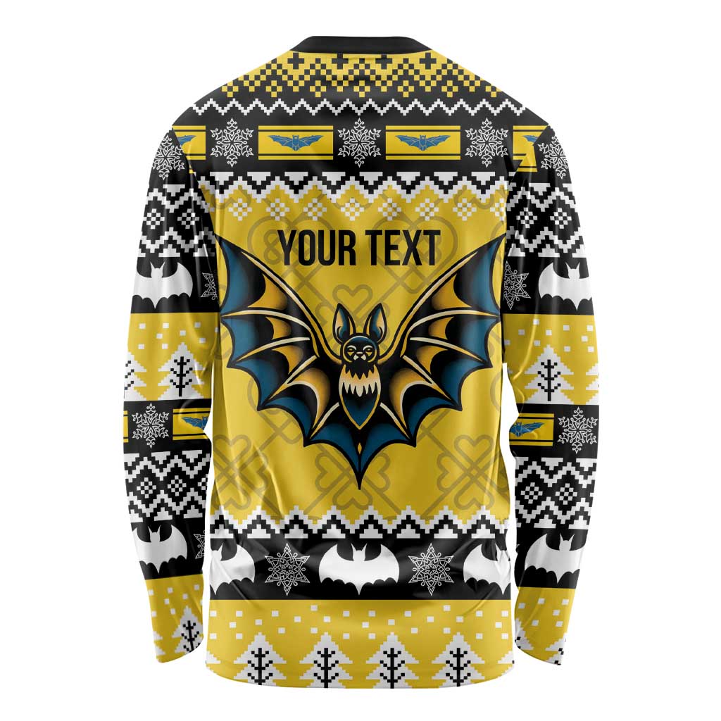 Personalized Brecknockshire Wales Christmas Long Sleeve Shirt Welsh Celtic Bat Design - Wonder Print Shop