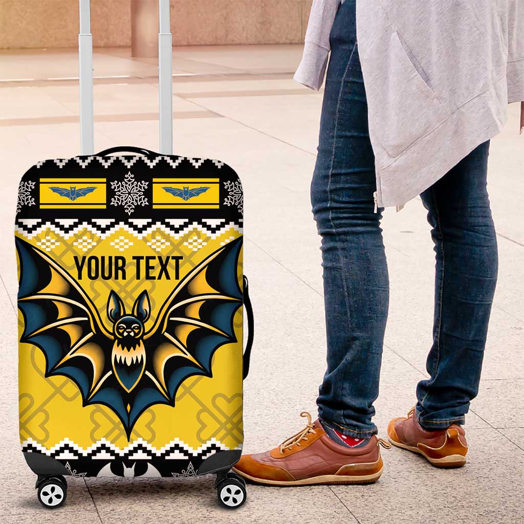 Personalized Brecknockshire Wales Christmas Luggage Cover Welsh Celtic Bat Design - Wonder Print Shop