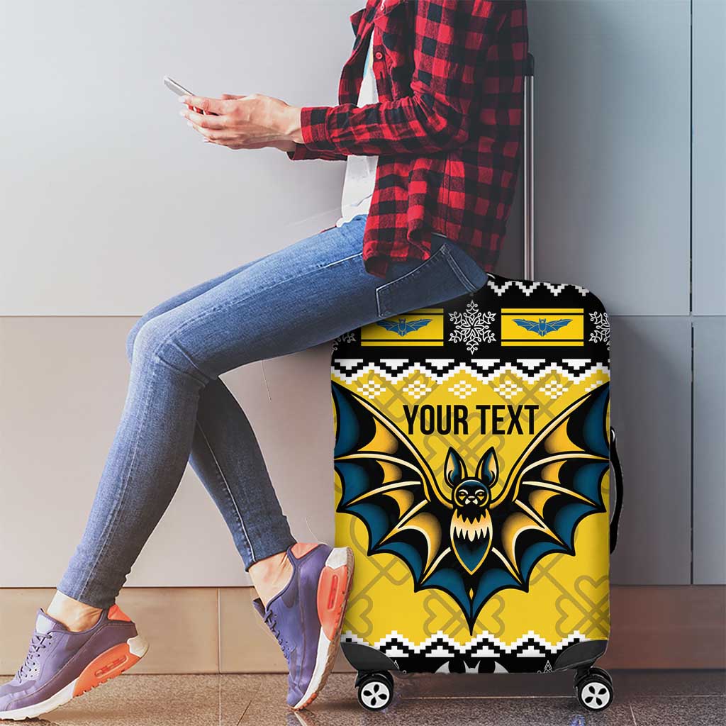 Personalized Brecknockshire Wales Christmas Luggage Cover Welsh Celtic Bat Design - Wonder Print Shop