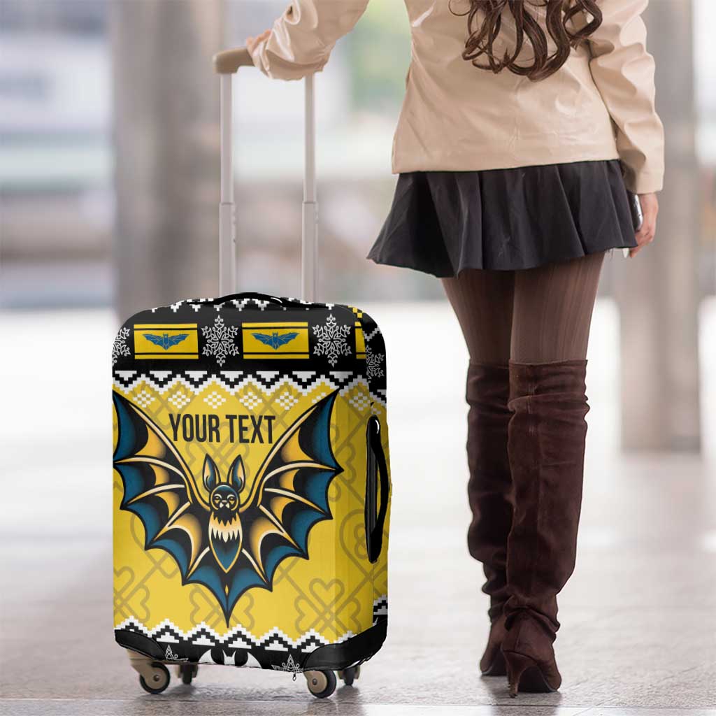 Personalized Brecknockshire Wales Christmas Luggage Cover Welsh Celtic Bat Design - Wonder Print Shop