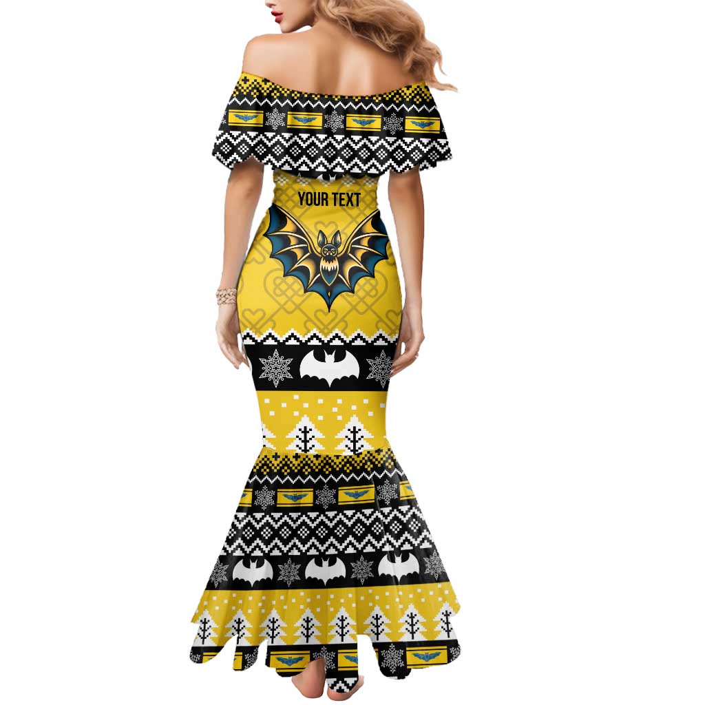 Personalized Brecknockshire Wales Christmas Mermaid Dress Welsh Celtic Bat Design - Wonder Print Shop