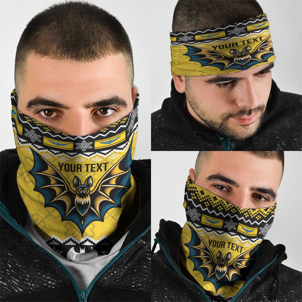 Personalized Brecknockshire Wales Christmas Neck Gaiter Welsh Celtic Bat Design - Wonder Print Shop