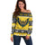 Personalized Brecknockshire Wales Christmas Off Shoulder Sweater Welsh Celtic Bat Design - Wonder Print Shop