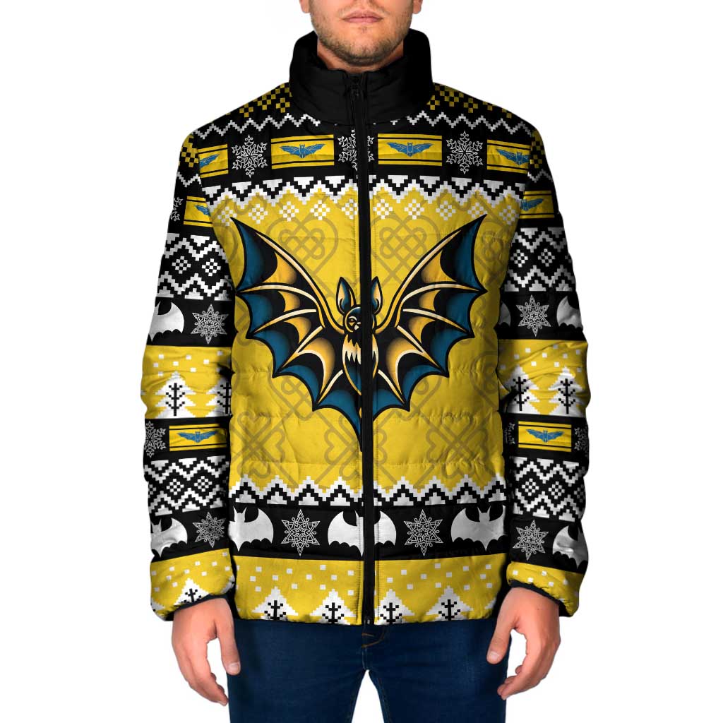 Personalized Brecknockshire Wales Christmas Padded Jacket Welsh Celtic Bat Design - Wonder Print Shop