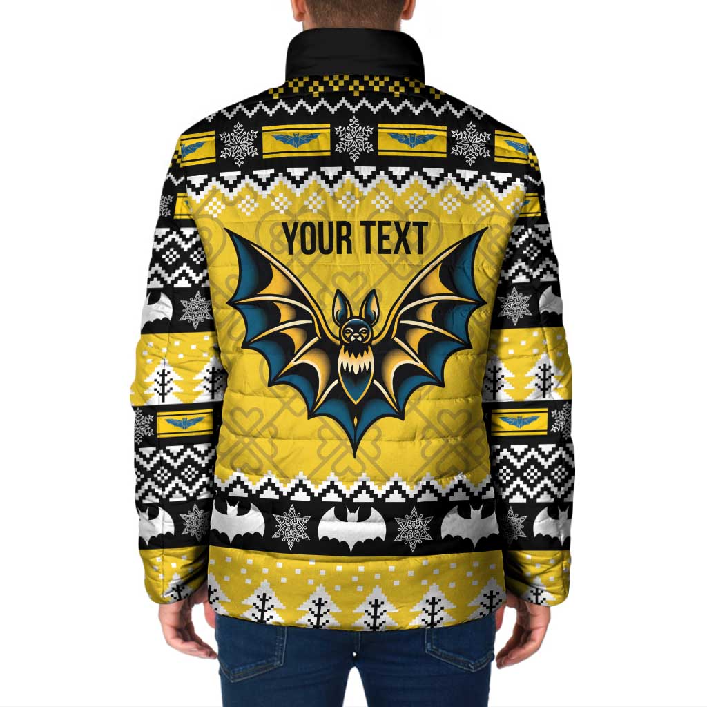 Personalized Brecknockshire Wales Christmas Padded Jacket Welsh Celtic Bat Design - Wonder Print Shop