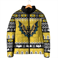 Personalized Brecknockshire Wales Christmas Padded Jacket Welsh Celtic Bat Design - Wonder Print Shop