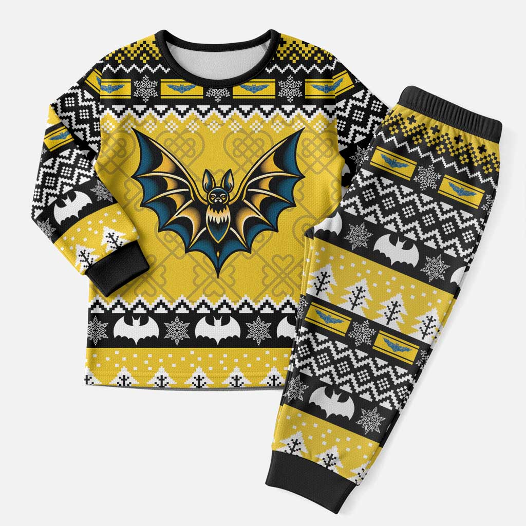 Personalized Brecknockshire Wales Christmas Pajama Set Welsh Celtic Bat Design - Wonder Print Shop
