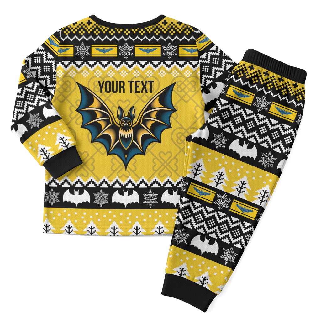 Personalized Brecknockshire Wales Christmas Pajama Set Welsh Celtic Bat Design - Wonder Print Shop