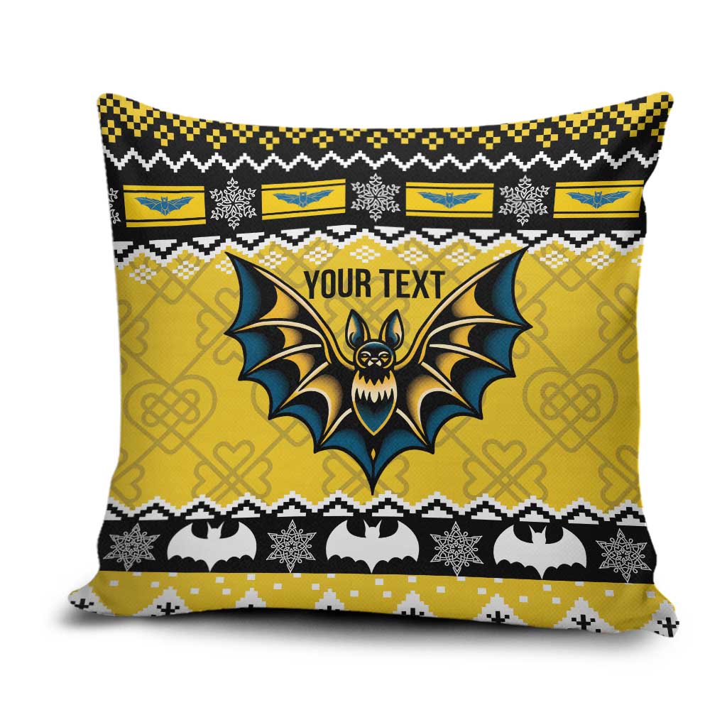 Personalized Brecknockshire Wales Christmas Pillow Cover Welsh Celtic Bat Design - Wonder Print Shop