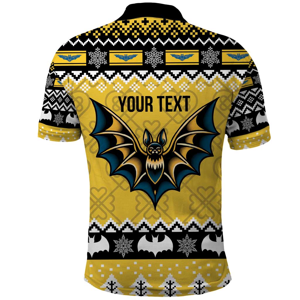 Personalized Brecknockshire Wales Christmas Polo Shirt Welsh Celtic Bat Design - Wonder Print Shop