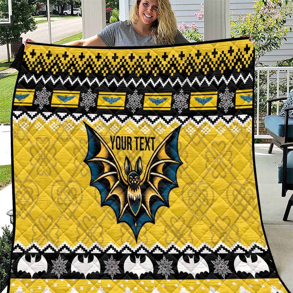 Personalized Brecknockshire Wales Christmas Quilt Welsh Celtic Bat Design - Wonder Print Shop
