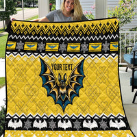 Personalized Brecknockshire Wales Christmas Quilt Welsh Celtic Bat Design - Wonder Print Shop