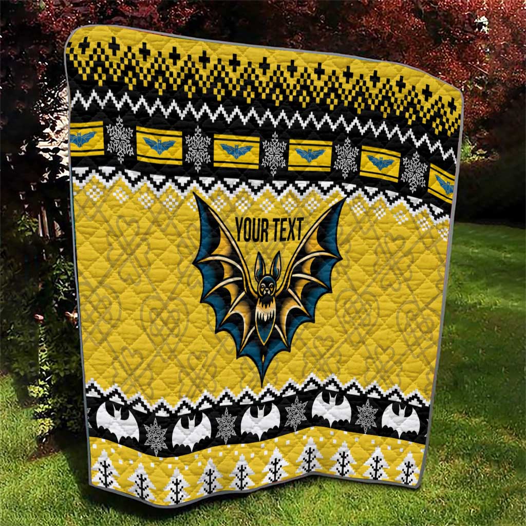 Personalized Brecknockshire Wales Christmas Quilt Welsh Celtic Bat Design - Wonder Print Shop