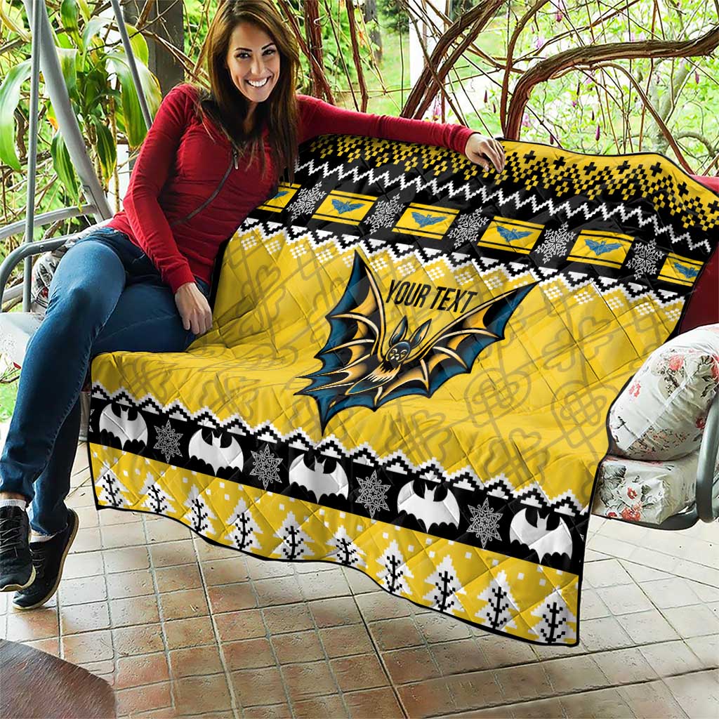 Personalized Brecknockshire Wales Christmas Quilt Welsh Celtic Bat Design - Wonder Print Shop