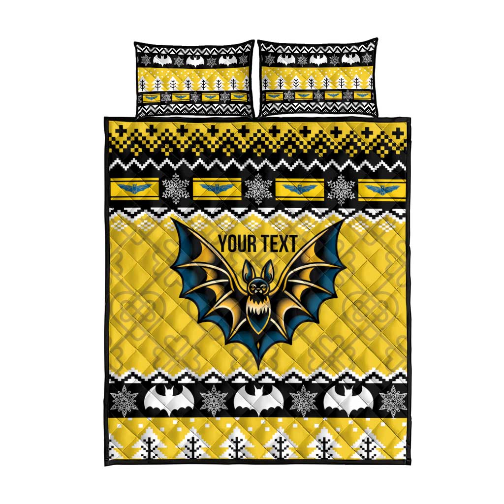 Personalized Brecknockshire Wales Christmas Quilt Bed Set Welsh Celtic Bat Design - Wonder Print Shop