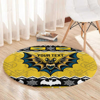 Personalized Brecknockshire Wales Christmas Round Carpet Welsh Celtic Bat Design - Wonder Print Shop