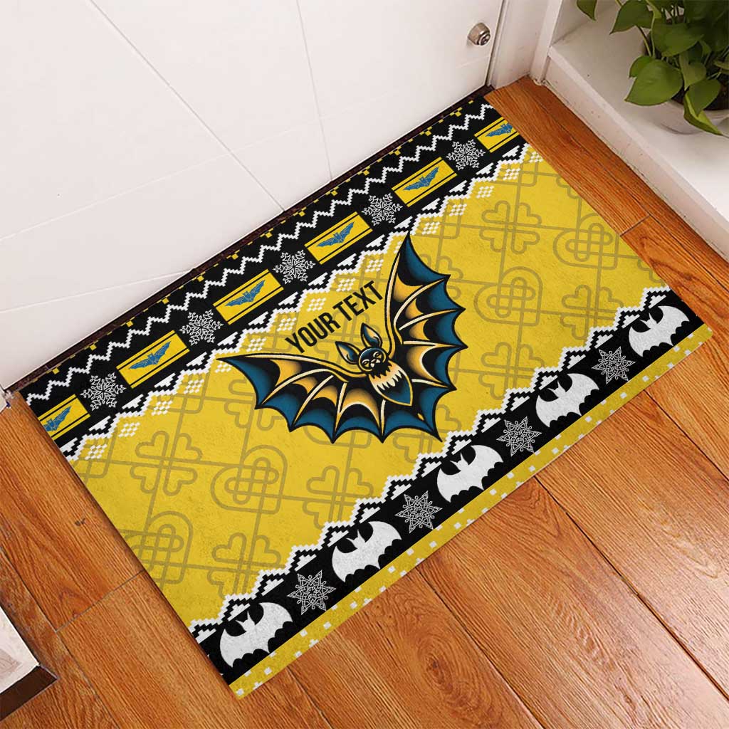 Personalized Brecknockshire Wales Christmas Rubber Doormat Welsh Celtic Bat Design - Wonder Print Shop