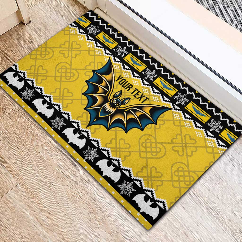 Personalized Brecknockshire Wales Christmas Rubber Doormat Welsh Celtic Bat Design - Wonder Print Shop