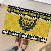 Personalized Brecknockshire Wales Christmas Rubber Doormat Welsh Celtic Bat Design - Wonder Print Shop