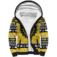 Personalized Brecknockshire Wales Christmas Sherpa Hoodie Welsh Celtic Bat Design - Wonder Print Shop