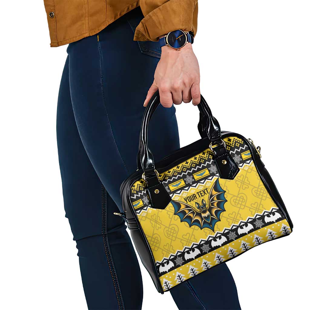 Personalized Brecknockshire Wales Christmas Shoulder Handbag Welsh Celtic Bat Design - Wonder Print Shop