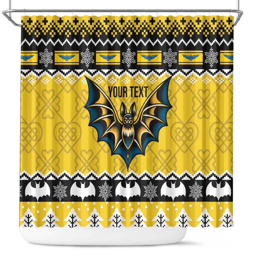 Personalized Brecknockshire Wales Christmas Shower Curtain Welsh Celtic Bat Design - Wonder Print Shop
