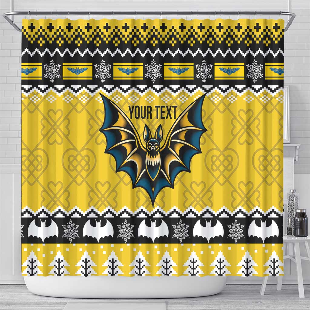 Personalized Brecknockshire Wales Christmas Shower Curtain Welsh Celtic Bat Design - Wonder Print Shop