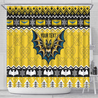 Personalized Brecknockshire Wales Christmas Shower Curtain Welsh Celtic Bat Design - Wonder Print Shop