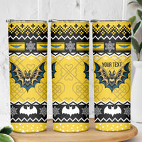 Personalized Brecknockshire Wales Christmas Skinny Tumbler Welsh Celtic Bat Design - Wonder Print Shop