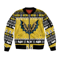 Personalized Brecknockshire Wales Christmas Sleeve Zip Bomber Jacket Welsh Celtic Bat Design - Wonder Print Shop