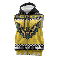 Personalized Brecknockshire Wales Christmas Sleeveless Zip Hoodie Welsh Celtic Bat Design - Wonder Print Shop