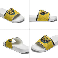 Personalized Brecknockshire Wales Christmas Slide Sandals Welsh Celtic Bat Design - Wonder Print Shop