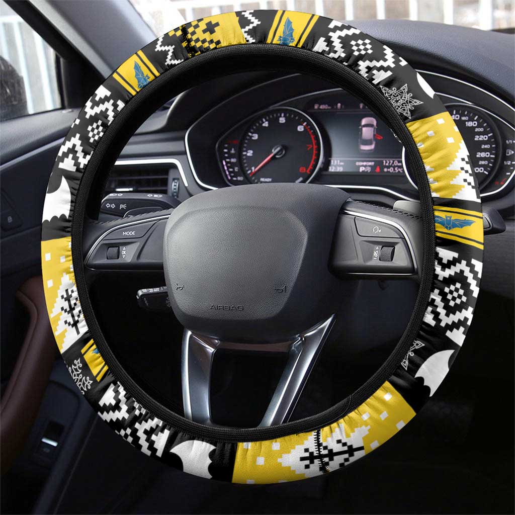 Brecknockshire Wales Christmas Steering Wheel Cover Welsh Celtic Bat Design - Wonder Print Shop