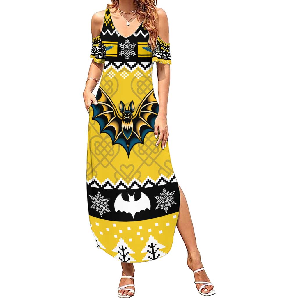 Personalized Brecknockshire Wales Christmas Summer Maxi Dress Welsh Celtic Bat Design - Wonder Print Shop