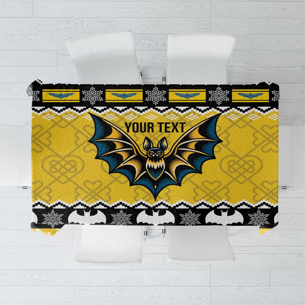 Personalized Brecknockshire Wales Christmas Tablecloth Welsh Celtic Bat Design - Wonder Print Shop