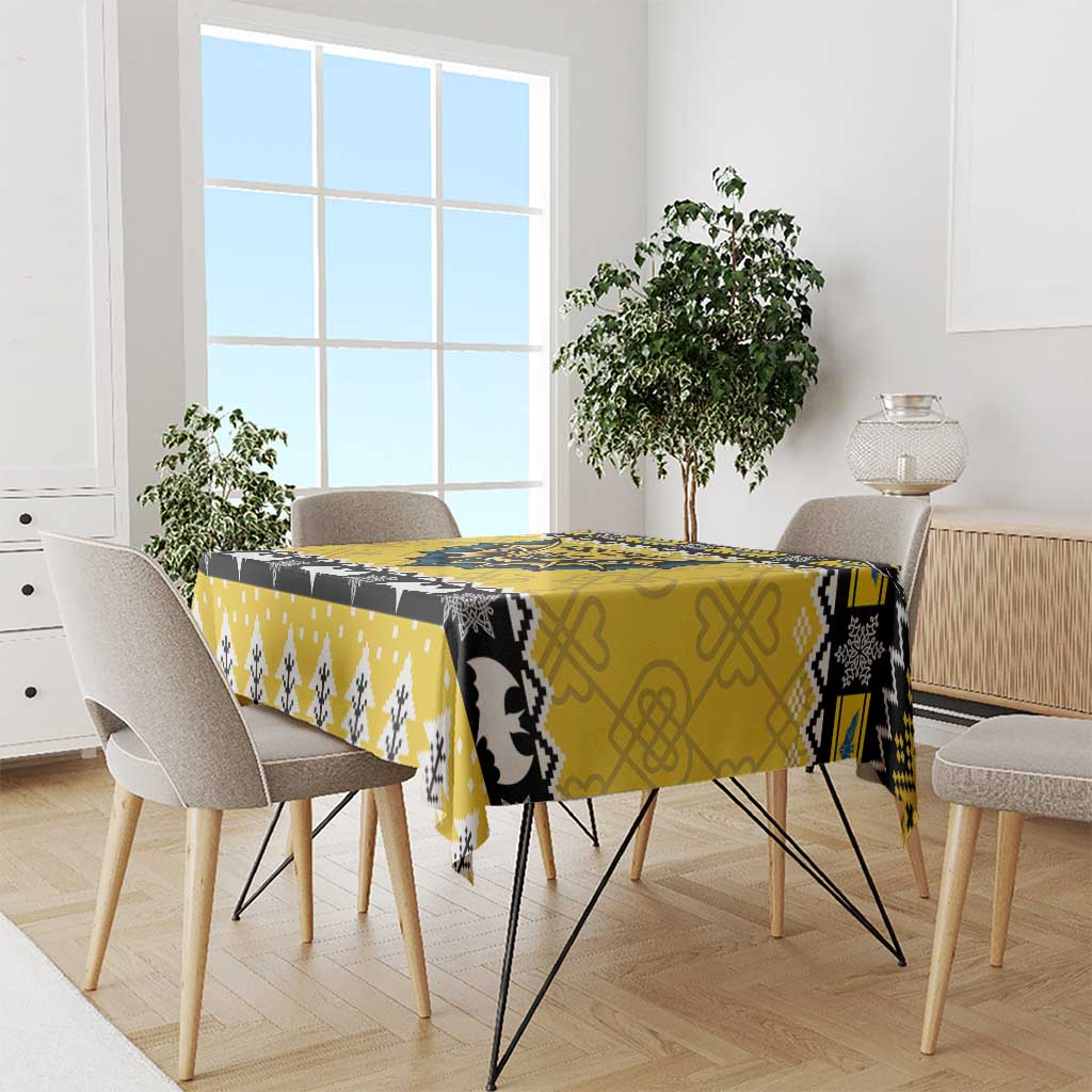 Personalized Brecknockshire Wales Christmas Tablecloth Welsh Celtic Bat Design - Wonder Print Shop