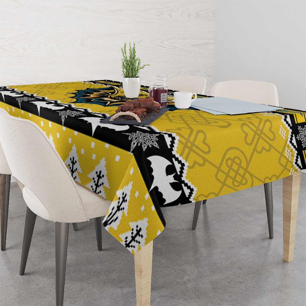 Personalized Brecknockshire Wales Christmas Tablecloth Welsh Celtic Bat Design - Wonder Print Shop