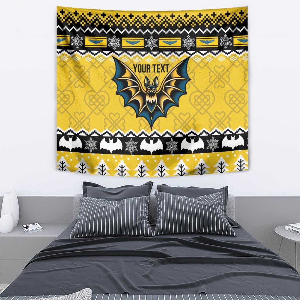 Personalized Brecknockshire Wales Christmas Tapestry Welsh Celtic Bat Design - Wonder Print Shop