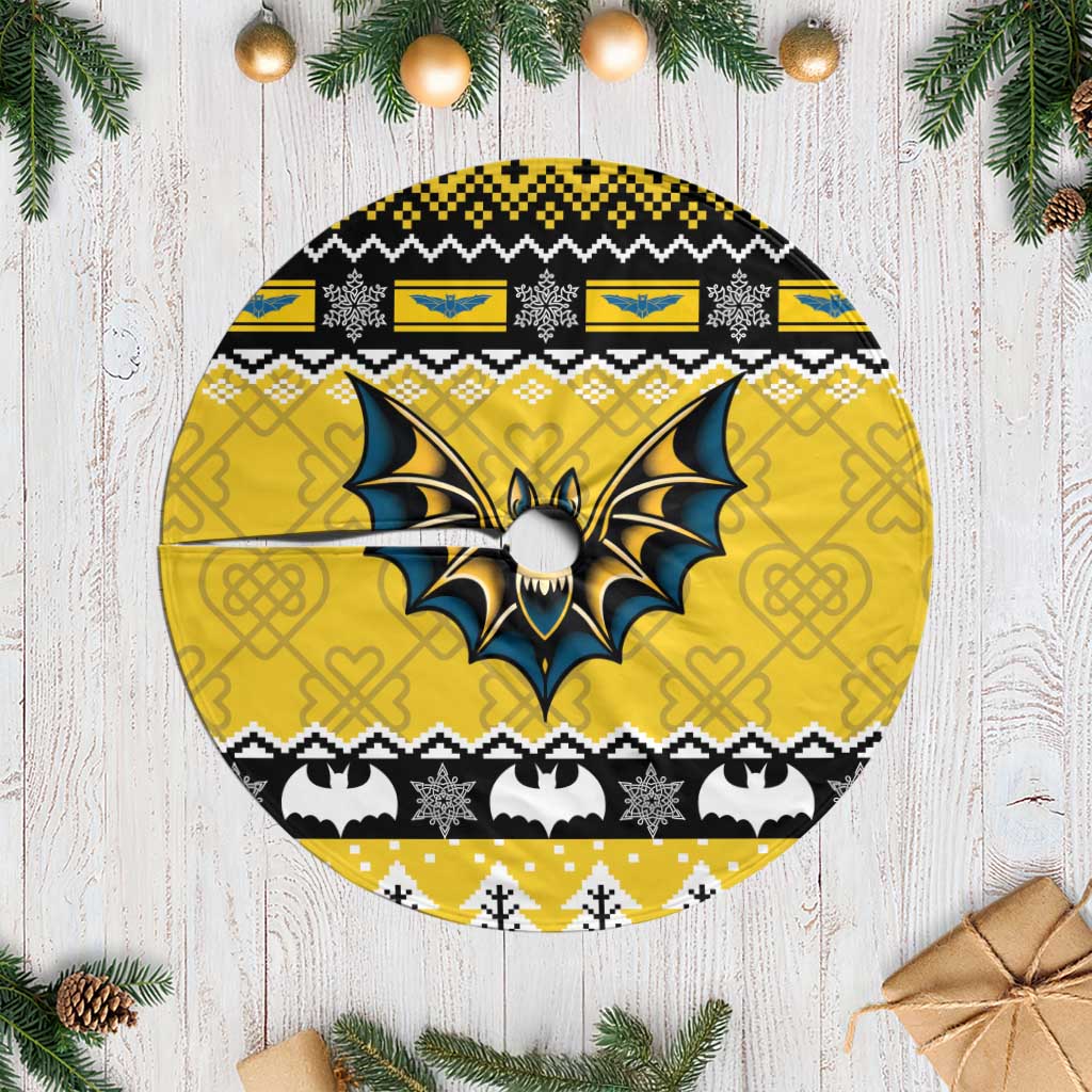 Brecknockshire Wales Christmas Tree Skirt Welsh Celtic Bat Design - Wonder Print Shop