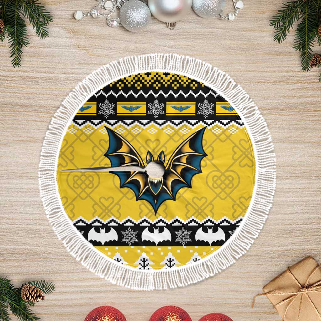 Brecknockshire Wales Christmas Tree Skirt Welsh Celtic Bat Design - Wonder Print Shop