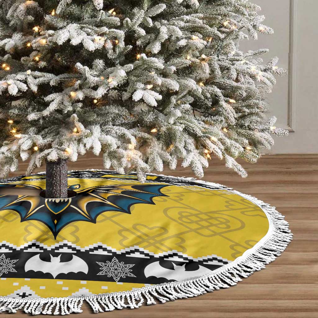 Brecknockshire Wales Christmas Tree Skirt Welsh Celtic Bat Design - Wonder Print Shop