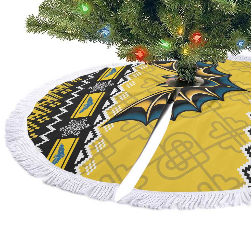 Brecknockshire Wales Christmas Tree Skirt Welsh Celtic Bat Design - Wonder Print Shop