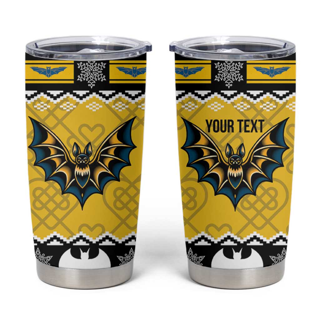 Personalized Brecknockshire Wales Christmas Tumbler Cup Welsh Celtic Bat Design - Wonder Print Shop