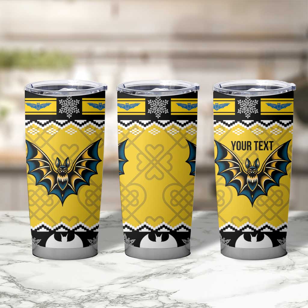Personalized Brecknockshire Wales Christmas Tumbler Cup Welsh Celtic Bat Design - Wonder Print Shop